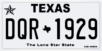 TX license plate DQR1929