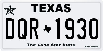 TX license plate DQR1930