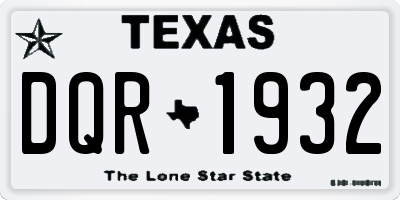 TX license plate DQR1932