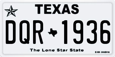 TX license plate DQR1936