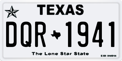 TX license plate DQR1941