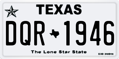 TX license plate DQR1946
