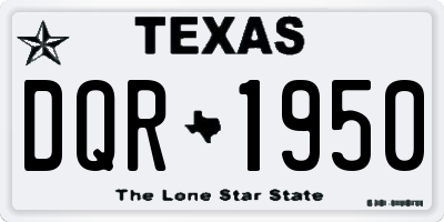 TX license plate DQR1950