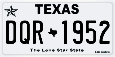 TX license plate DQR1952