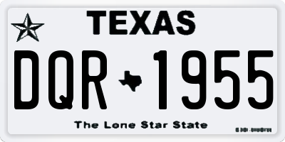 TX license plate DQR1955