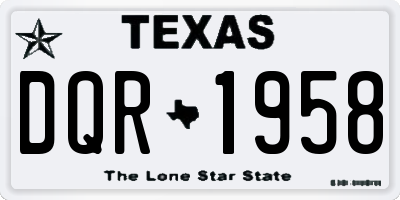 TX license plate DQR1958