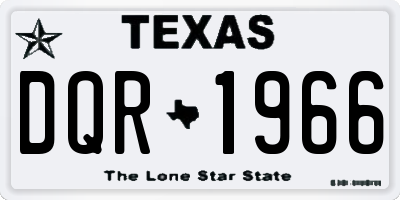 TX license plate DQR1966