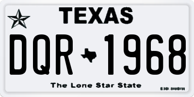 TX license plate DQR1968