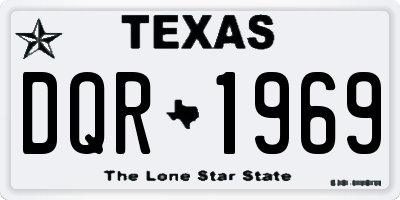 TX license plate DQR1969