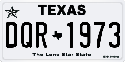 TX license plate DQR1973