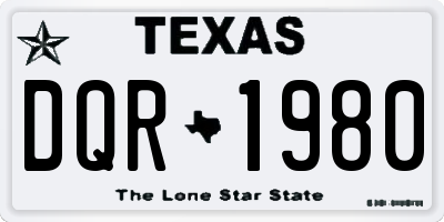 TX license plate DQR1980