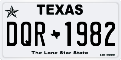 TX license plate DQR1982