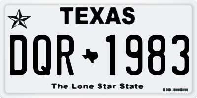 TX license plate DQR1983