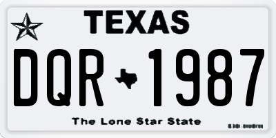 TX license plate DQR1987