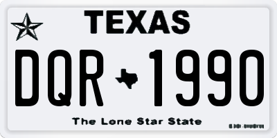 TX license plate DQR1990