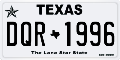 TX license plate DQR1996