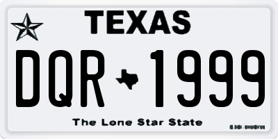 TX license plate DQR1999
