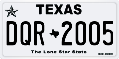 TX license plate DQR2005