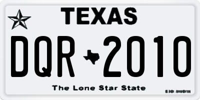TX license plate DQR2010