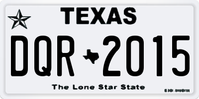 TX license plate DQR2015