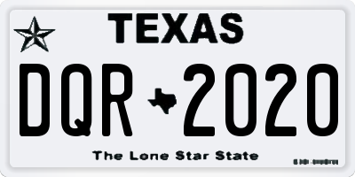 TX license plate DQR2020