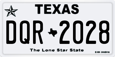 TX license plate DQR2028