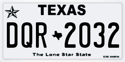 TX license plate DQR2032