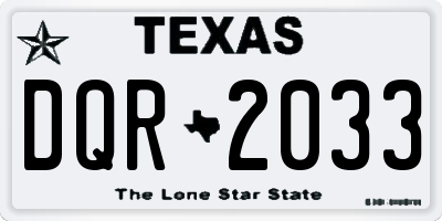TX license plate DQR2033