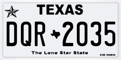 TX license plate DQR2035