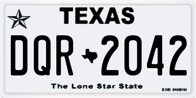 TX license plate DQR2042