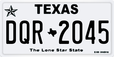 TX license plate DQR2045