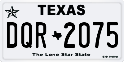 TX license plate DQR2075