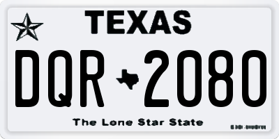 TX license plate DQR2080