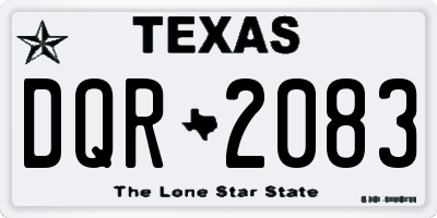 TX license plate DQR2083