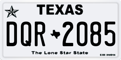 TX license plate DQR2085