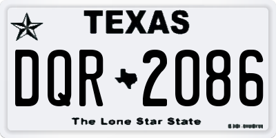 TX license plate DQR2086