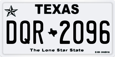 TX license plate DQR2096