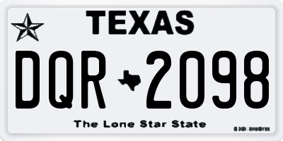 TX license plate DQR2098