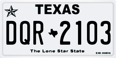 TX license plate DQR2103
