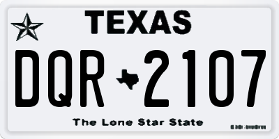 TX license plate DQR2107