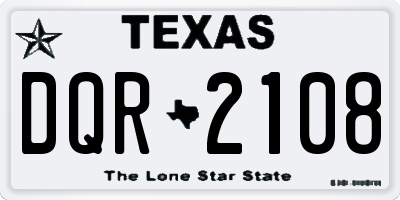TX license plate DQR2108