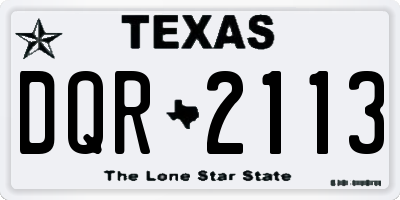 TX license plate DQR2113