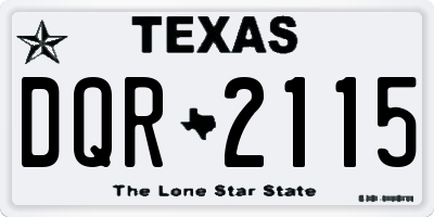 TX license plate DQR2115