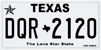 TX license plate DQR2120
