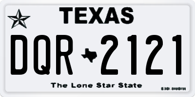 TX license plate DQR2121