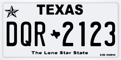 TX license plate DQR2123