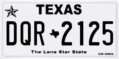 TX license plate DQR2125