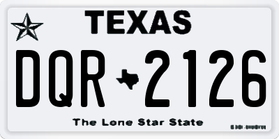 TX license plate DQR2126