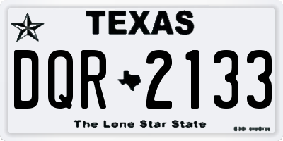 TX license plate DQR2133