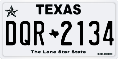 TX license plate DQR2134